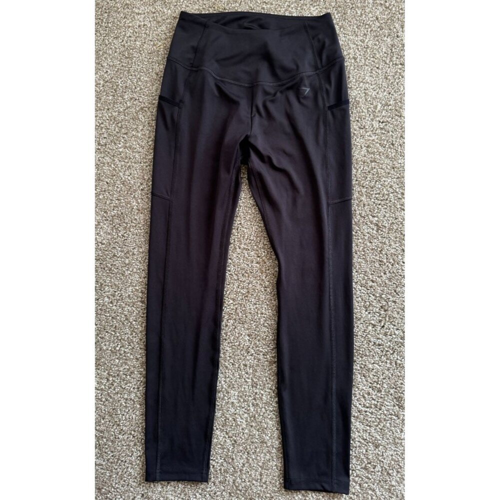 Gymshark Training Mesh Pocket Leggings Black High Waisted Yoga Pants Womens M ep